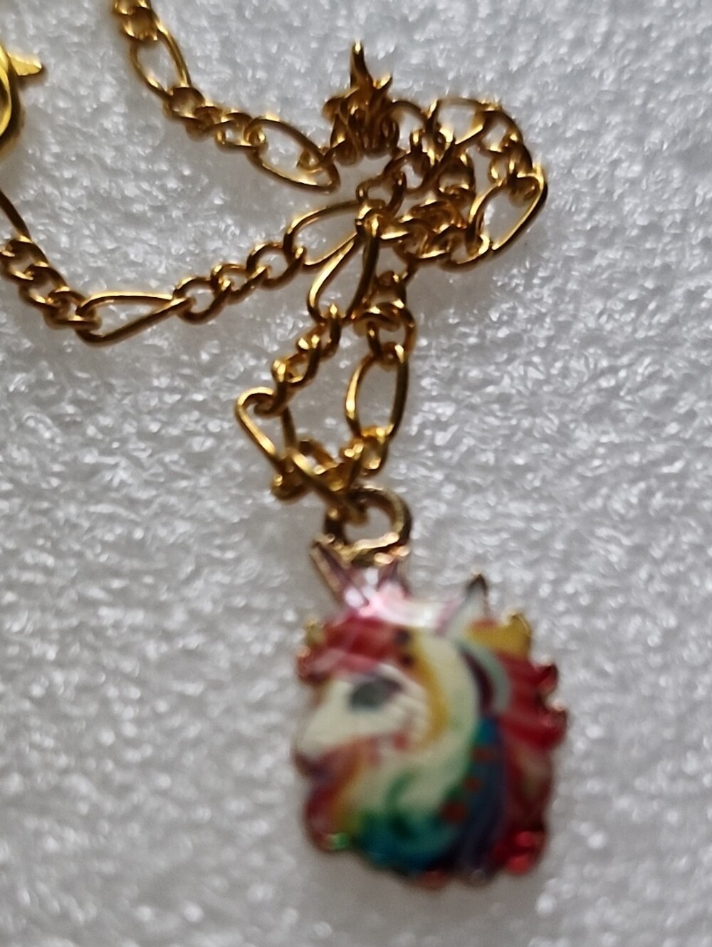 Hand Crafted Gold-tone Rainbow Unicorn Charm Bracelet